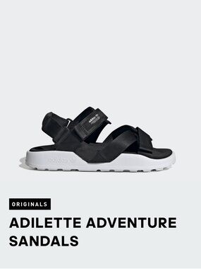 adidas Black and White Cross-Strap Adventure Sandals